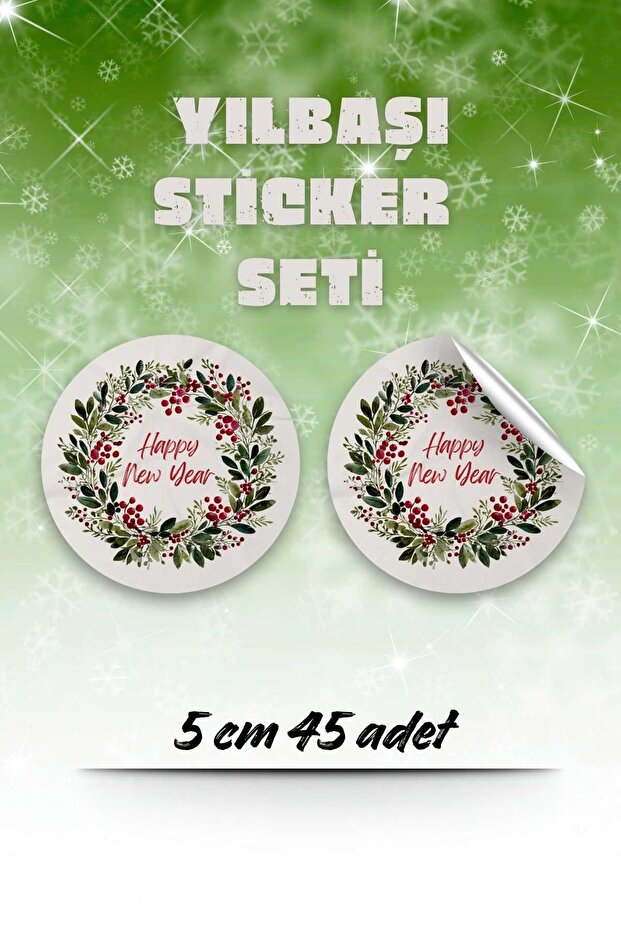 New Year Themed Sticker - Happy New Year Label - Happy New Year Gift Package Label