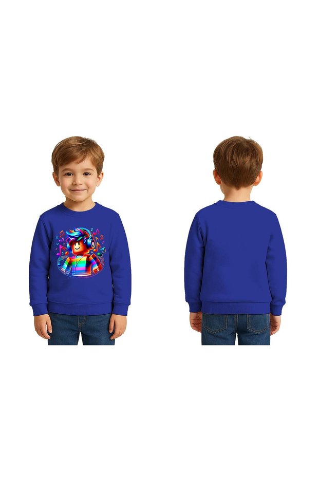 Unisex Roblox Printed Children's Swaetshirt 3 Thread Rasterated