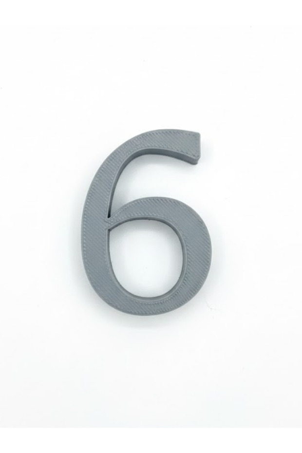 Door Apartment Number 5 cm Silver Adhesive 3D Printing No - 6 Below