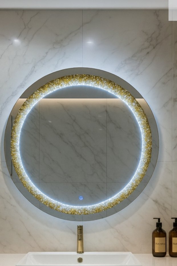 LED Mirror with Strass 80cm Zyrae Eclipse