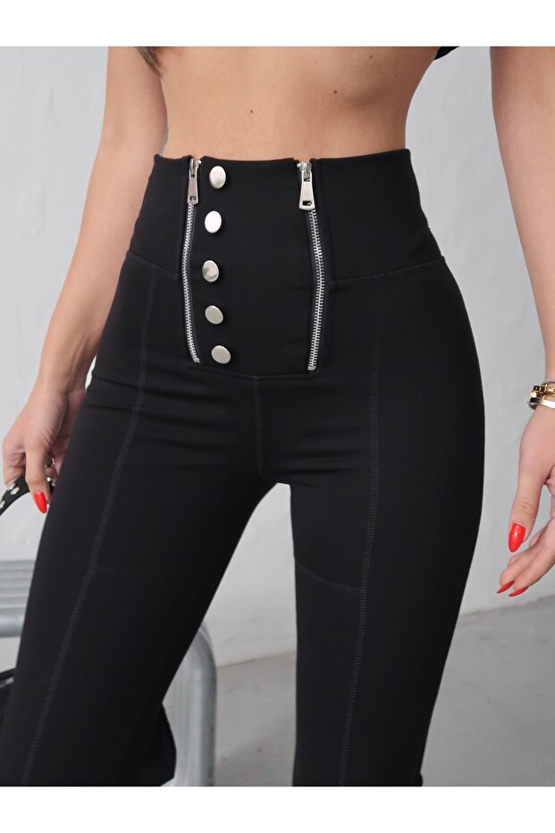 Women's Nova Zipper Detailed Flared Leggings