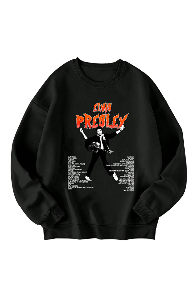 Elvis Presley Printed Oversized Unisex Sweatshirt