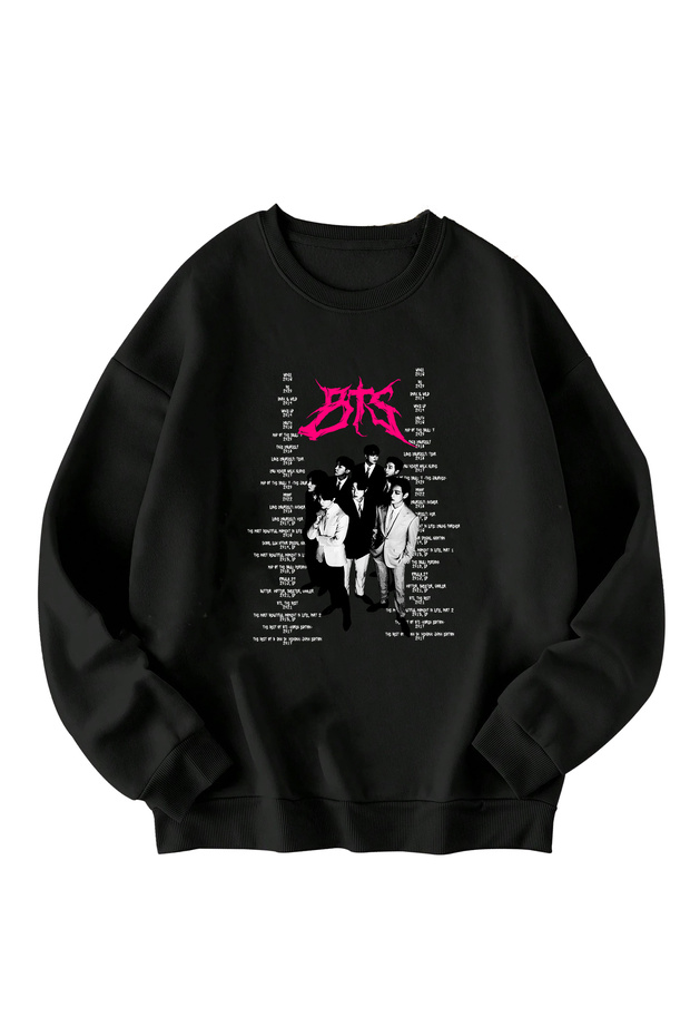 Bts Printed Oversized Unisex Sweatshirt