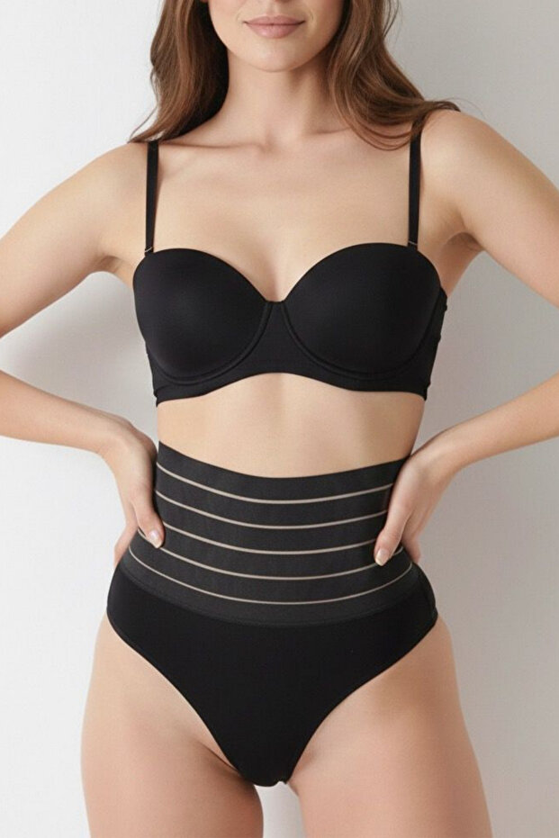 High Waist Shaping Corset Bikini Panties – Shaping / Sculpting Elastic Textures