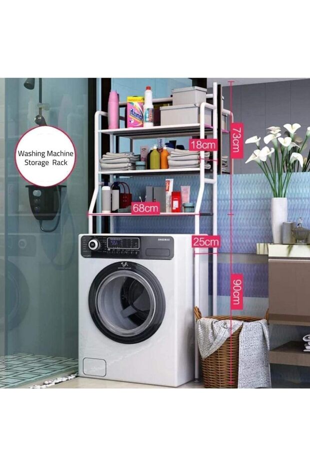 Washing Machine or Storage Shelves White, MTJ-WT-SRK4