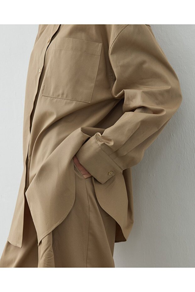 Paper Gabardin Basic Must Gömlek Camel - 7