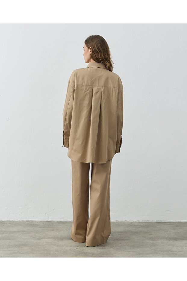 Paper Gabardin Basic Must Gömlek Camel - 8