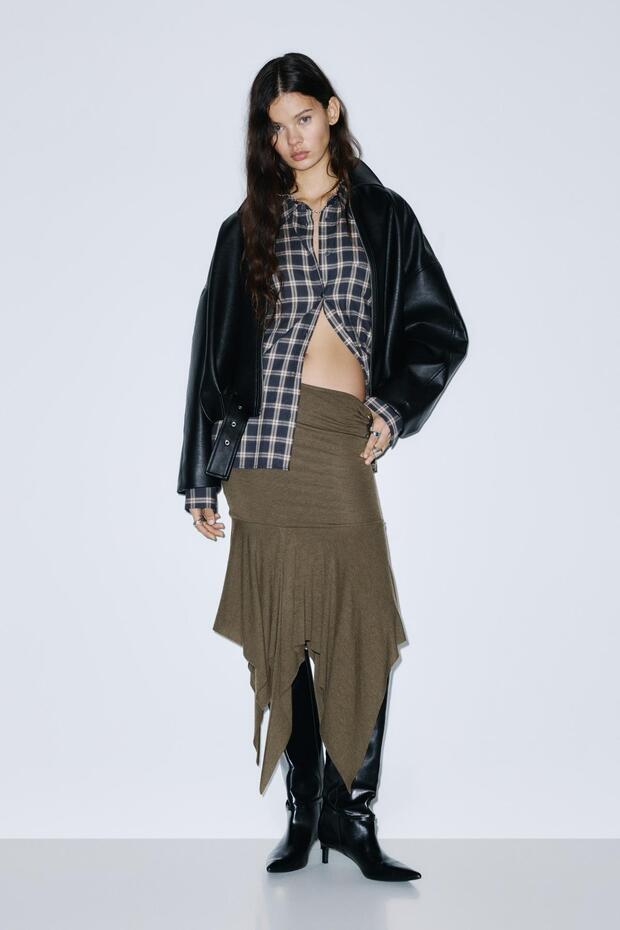 Asimetrik midi etek - 4