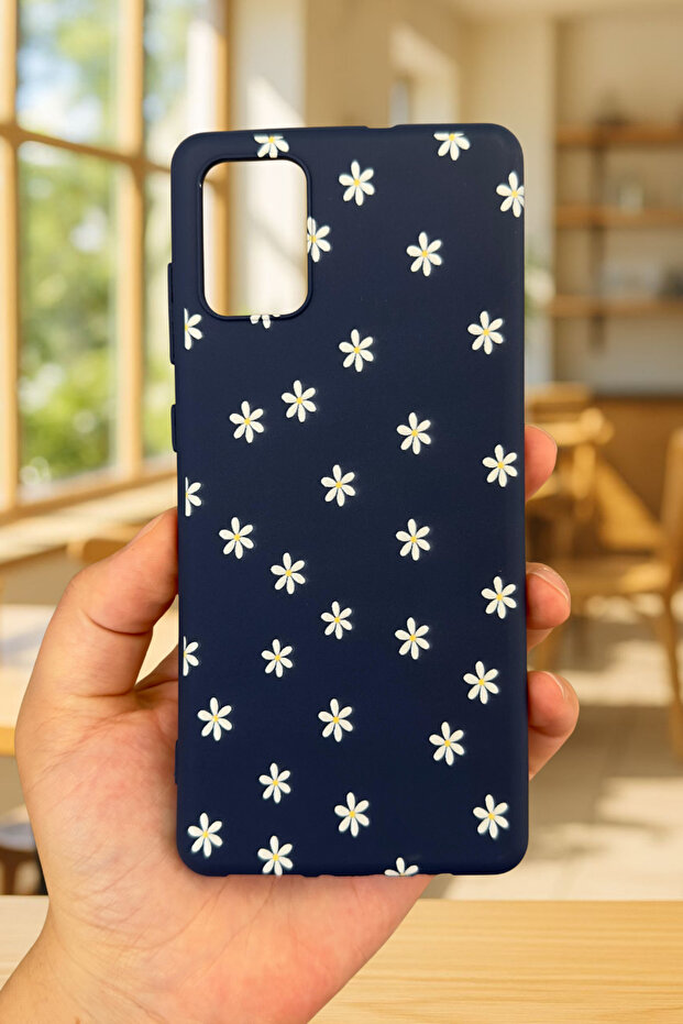 Samsung Galaxy A31 Compatible Mini Daisy Patterned Silicone Shock-Absorbing Classic Protective Rubber Case 277