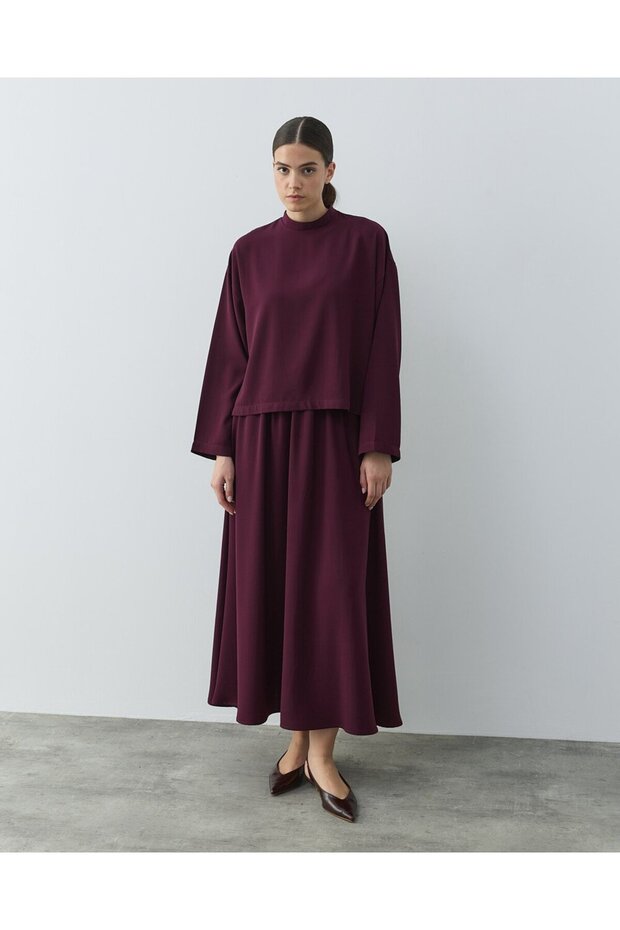 Krep Basic Bluz Mürdüm - 4