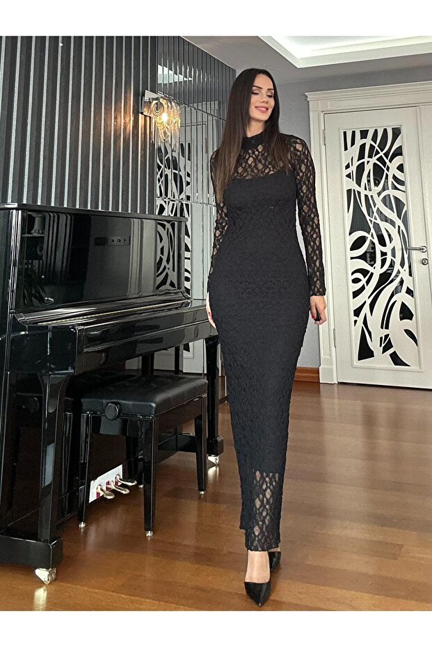 Black Long Lace Dress