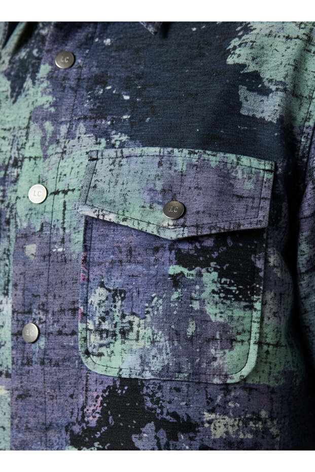 جاكيت جينز مطبوع بقصة عادية للرجال - 4