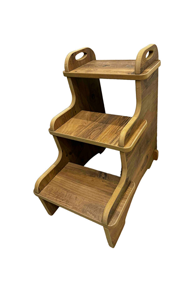 Basamaklı Ahşap Tabure 3 Basamaklı - 2