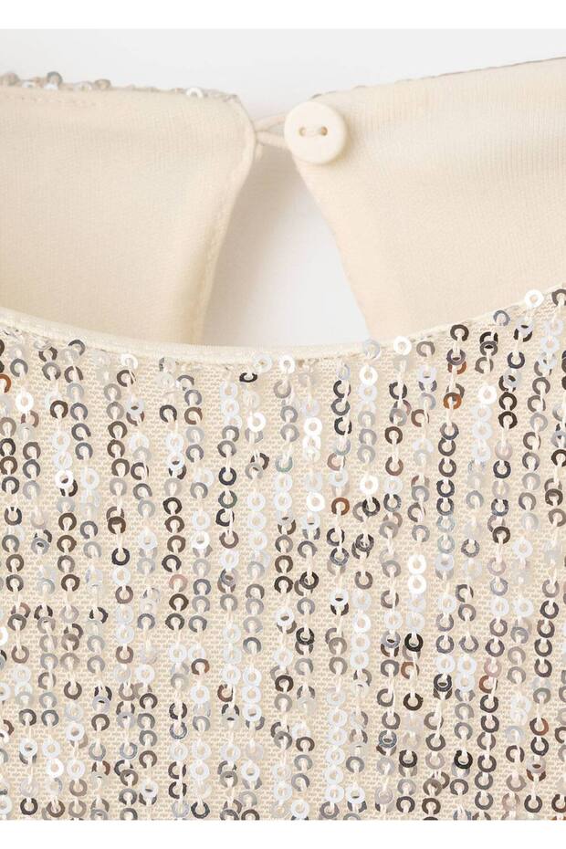 Payetli mini elbise - 5