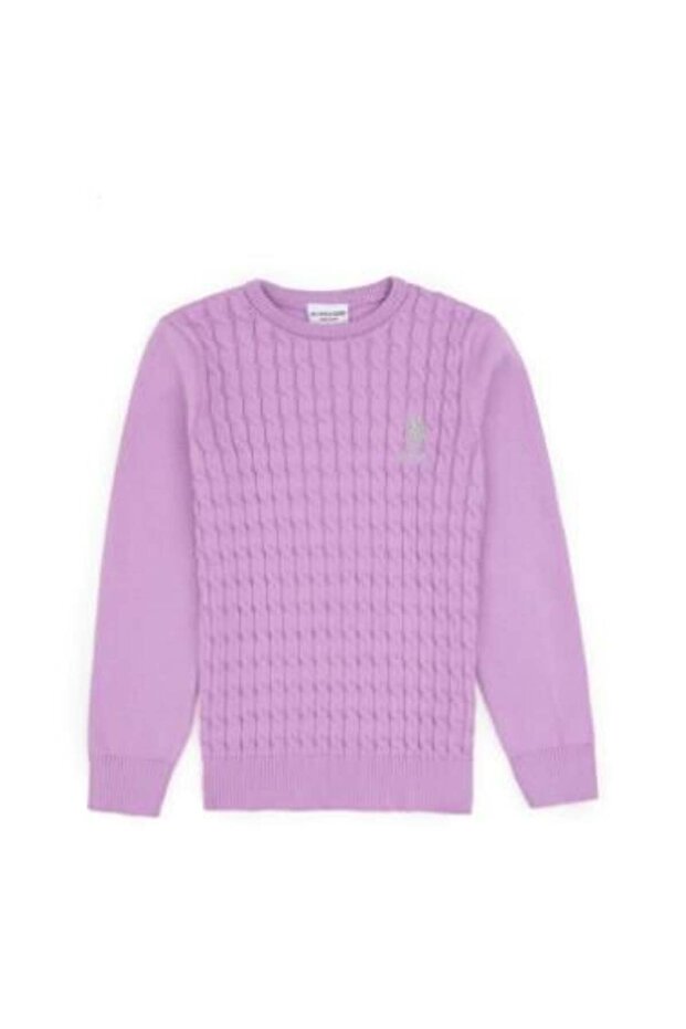 Girl child g084sz0tk-000-pu-7776 basic knitwear sweater