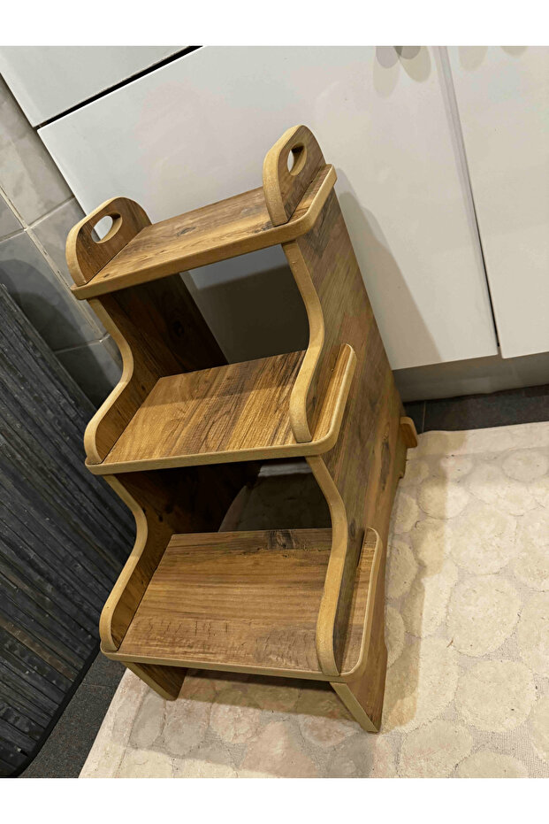 Basamaklı Ahşap Tabure 3 Basamaklı - 3