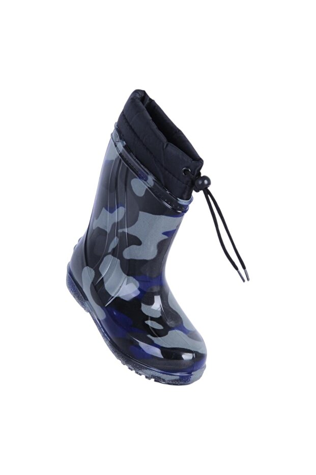 Syh-Blue Parachute Thermal Fur Boys' Boots