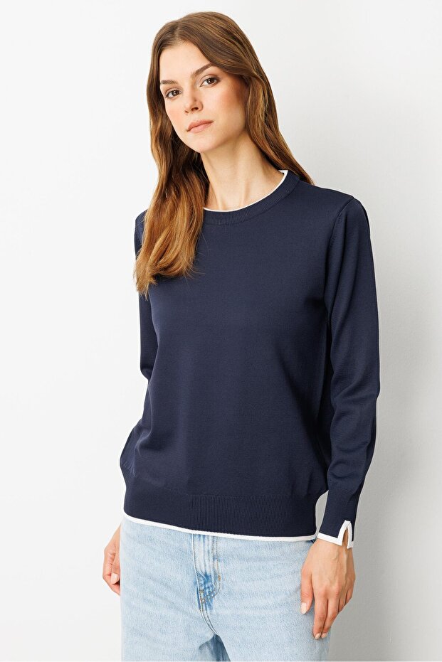 Biye Detaylı Basic Triko Kazak-LACI - 2