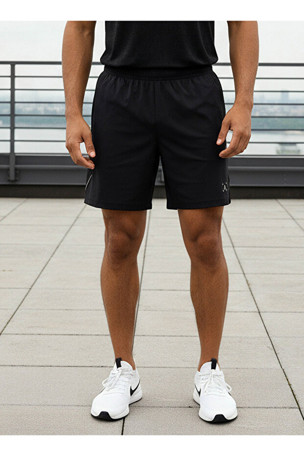 Men Regular Fit Performance Shorts with Panel - 1