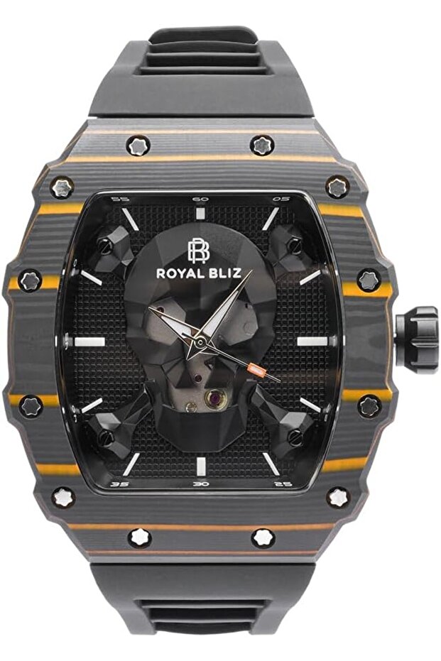 RB CF Craft Men's Automatic Watch, 316L Steel & Carbon Fiber Case (Yellow)