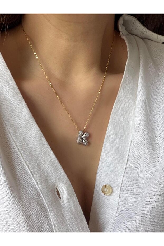 Çelik Balon Harf Kolye - 1