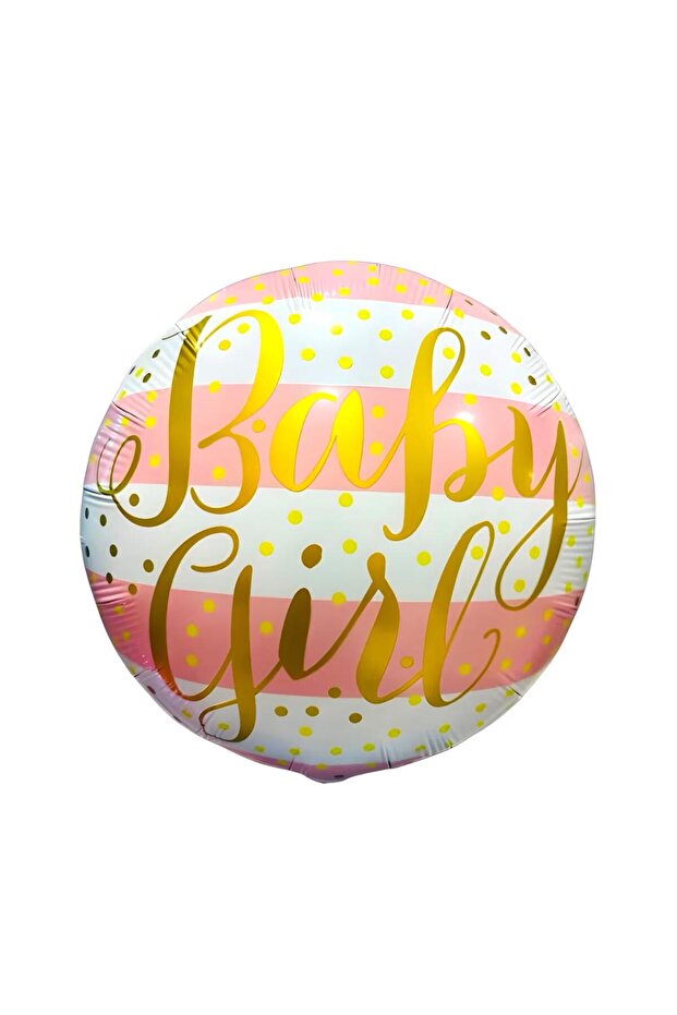 Baby Girl Written Round Foil Balloon