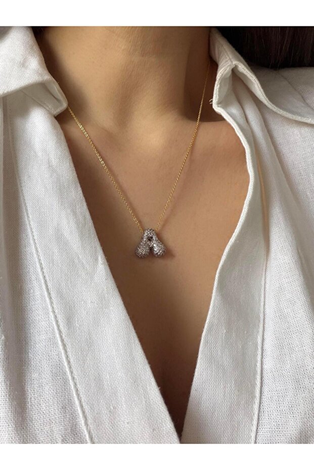 Çelik Balon Harf Kolye - 1