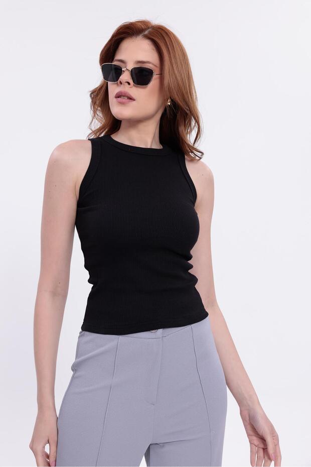 Kadın Halter Yaka Atlet Basic Slim Fit - 2