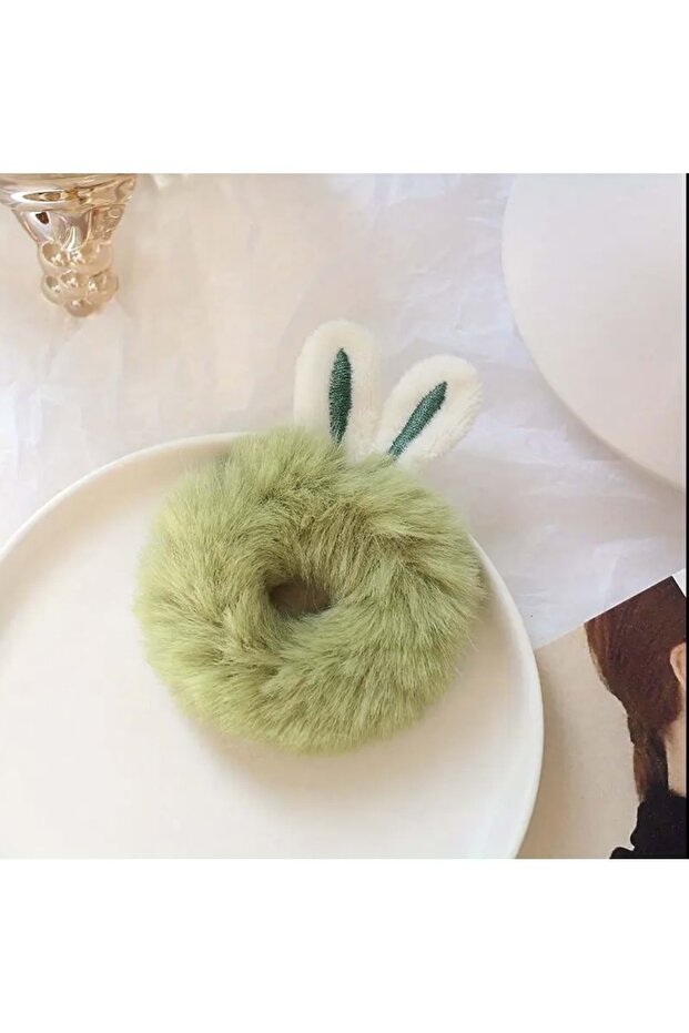 Rabbit Ear Hair Elastic Bands Acr7804 - Green