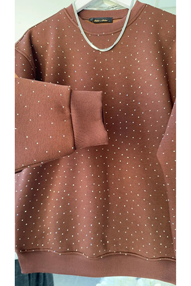 OVERSİZE TAŞLI SWEATSHİRT - 3