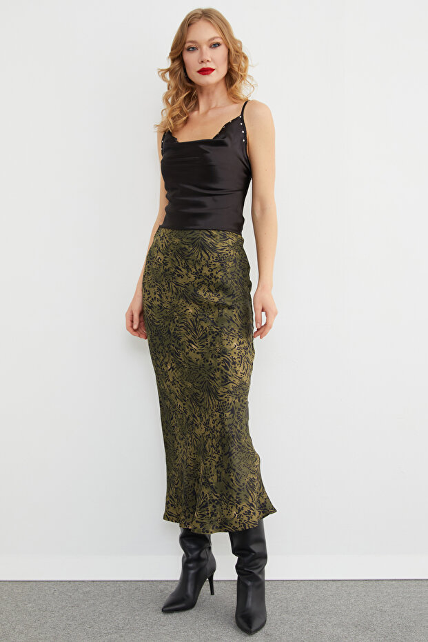 تنورة طويلة بنقشة الفهد - 2