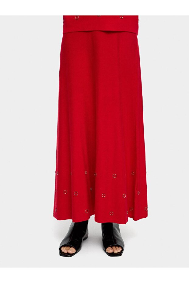 Delikli Örme Etek - 1