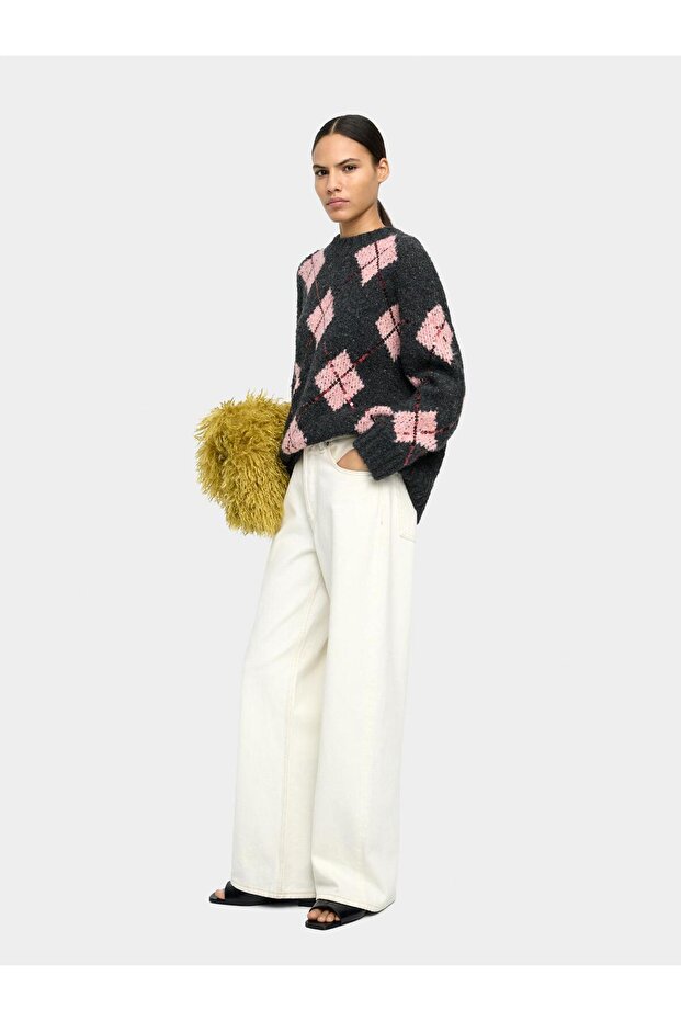 Elmas Desenli Örme Kazak - 2