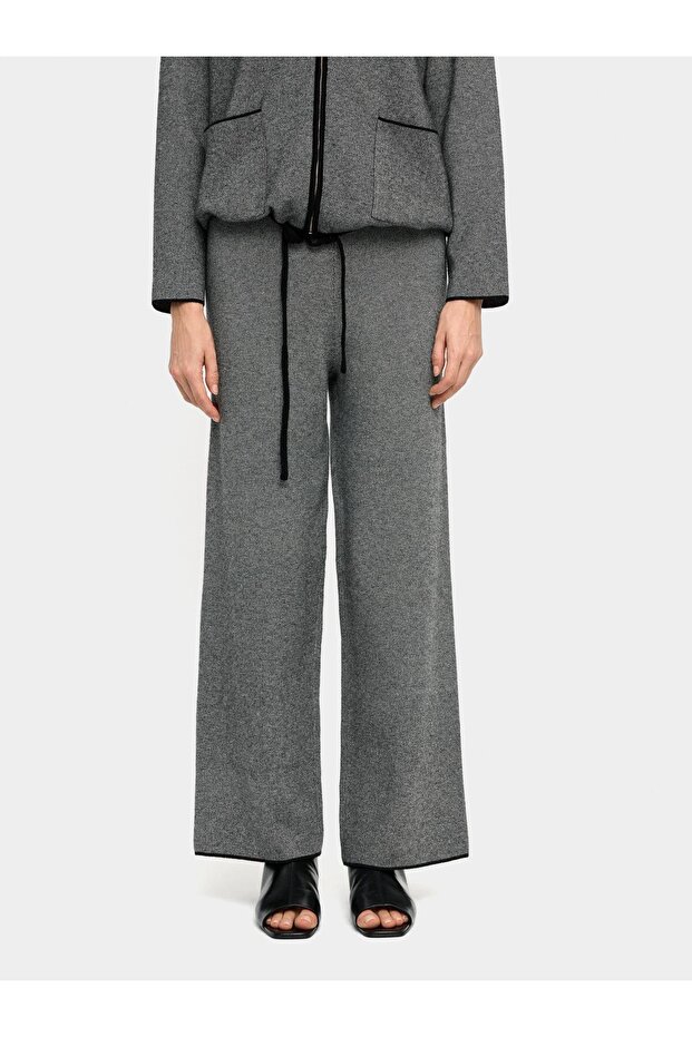 Elastik Bel Örme Pantolon - 1