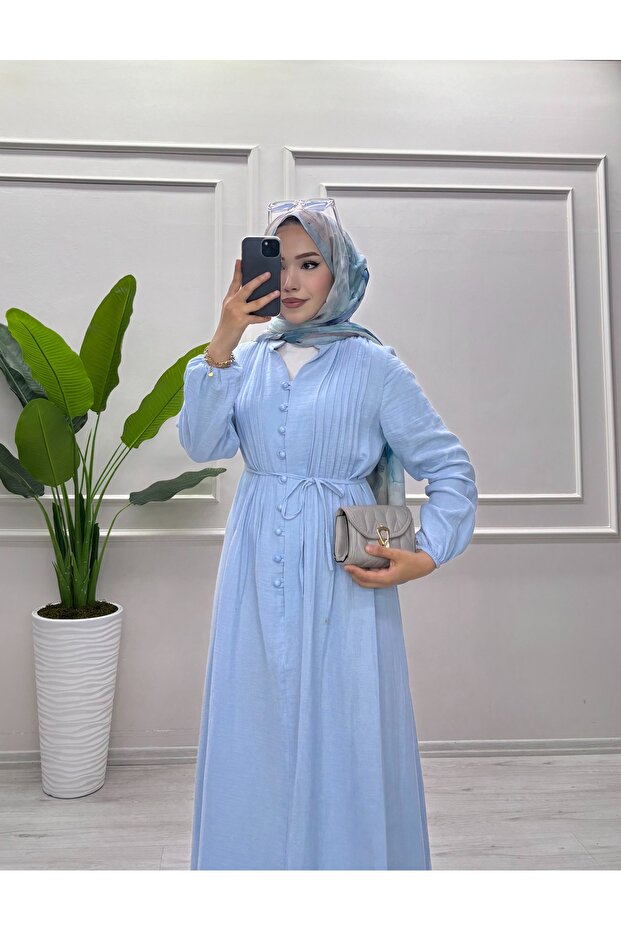 MÜSLİN KUMAŞ ELBİSE - 3