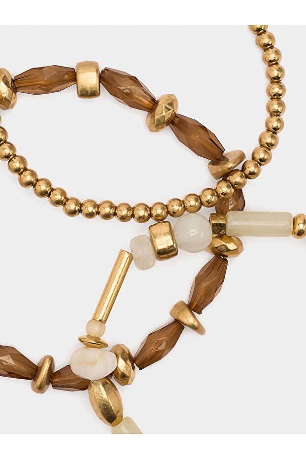 Taş Efektli Elastik Bileklik Seti - 1