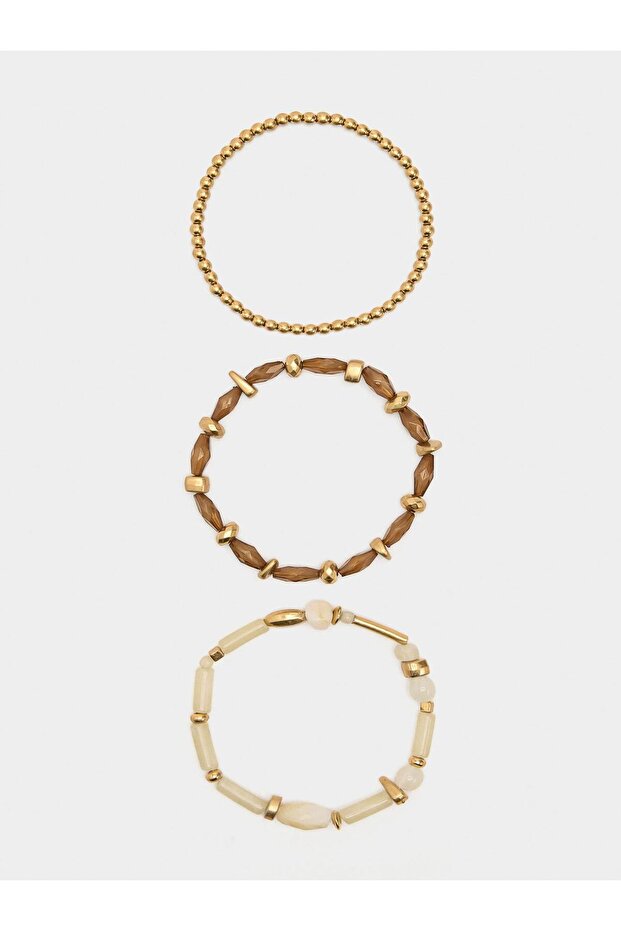 Taş Efektli Elastik Bileklik Seti - 3