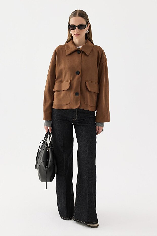 Jane Süet Ceket Camel - 2