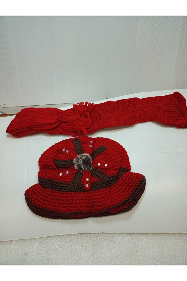 طقم قبعة ووشاح شتوي - 2