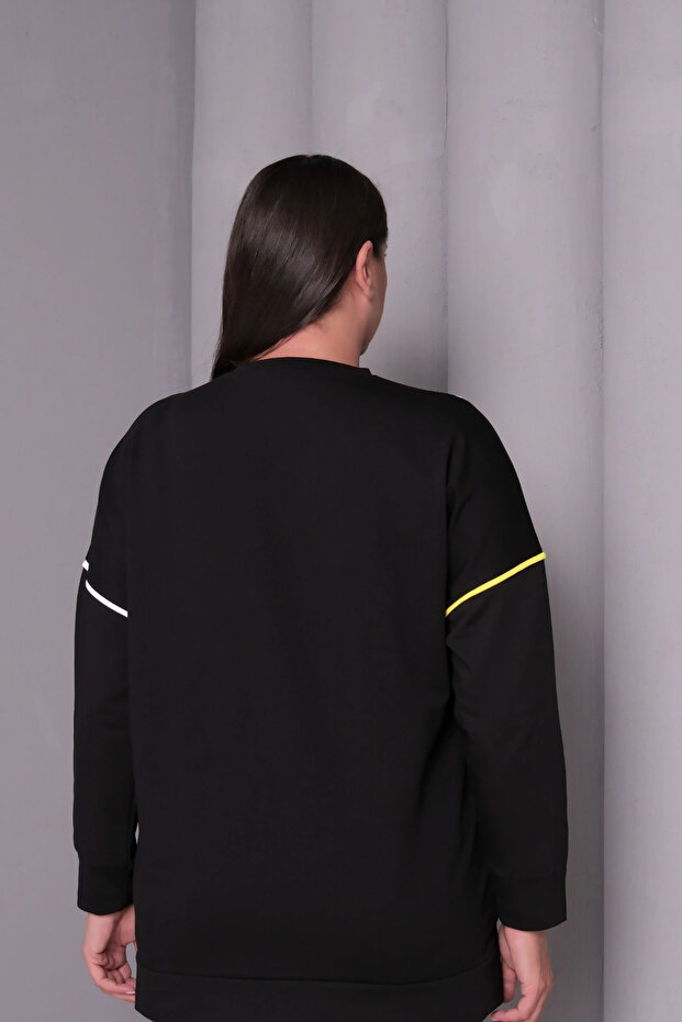 Çizgi Şeritli Cepli Sweatshirt - 3