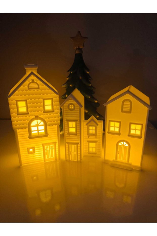 New Year's Light Decorative Set of 3 for Home / Candle Illuminated New Year's Ornament