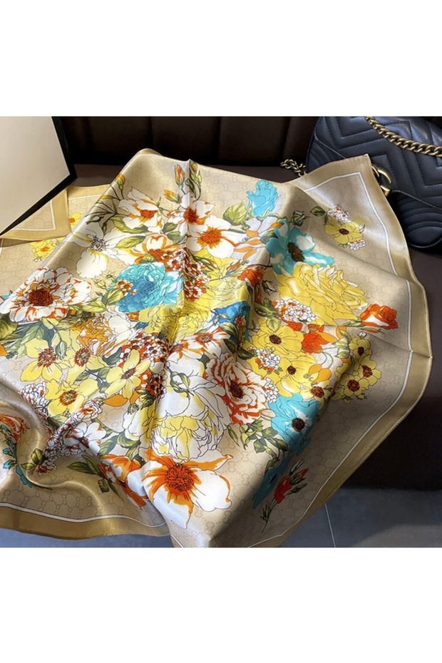 Colorful, Special Patterned 70X70 Size Stylish Satin Scarf
