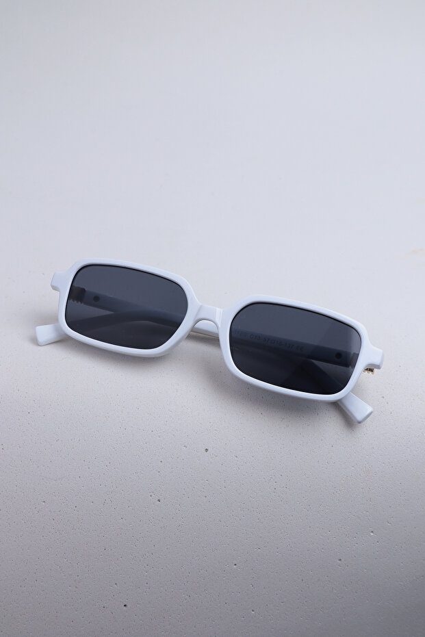 Mino Minimal Rectangular Sunglasses - White - 3