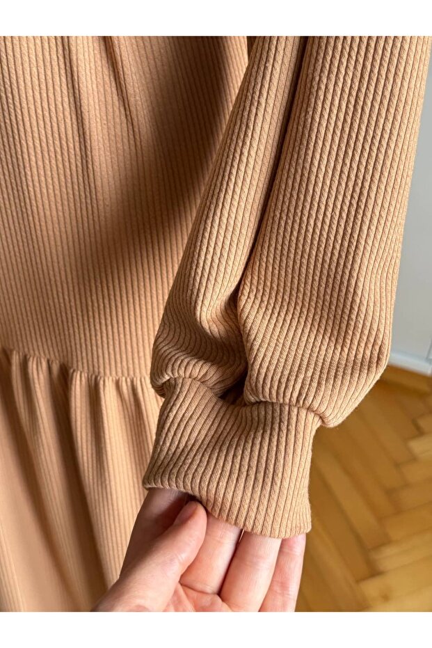 Hakim Yaka Çingene Model Örme Elbise 2400 NAVRA | - 3