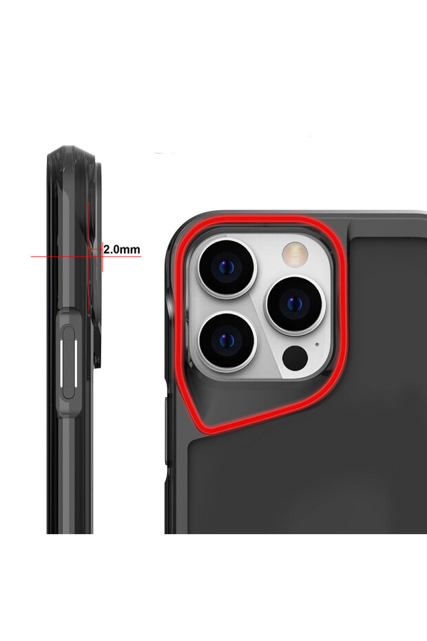 حافظة SAFA T-Max متوافقة مع هاتف iPhone 15 Pro - رمادي غامق - 2