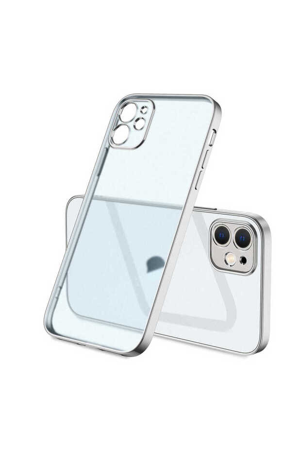 حافظة Gbox متوافقة مع هاتف iPhone 11 - فضي - 1