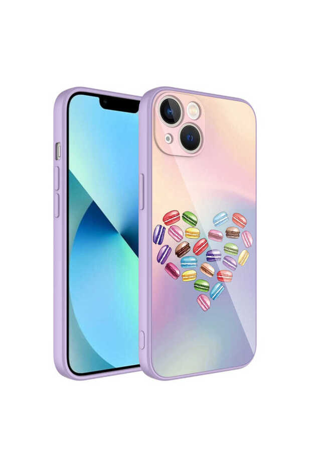 iPhone 13 Compatible Camera Protected Patterned Hard Silicone Safa Epoxy Case-No1 - 1