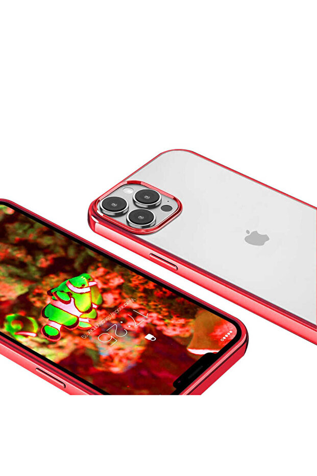 iPhone 13 Pro Max Compatible Safa Pixel Case-Red - 1