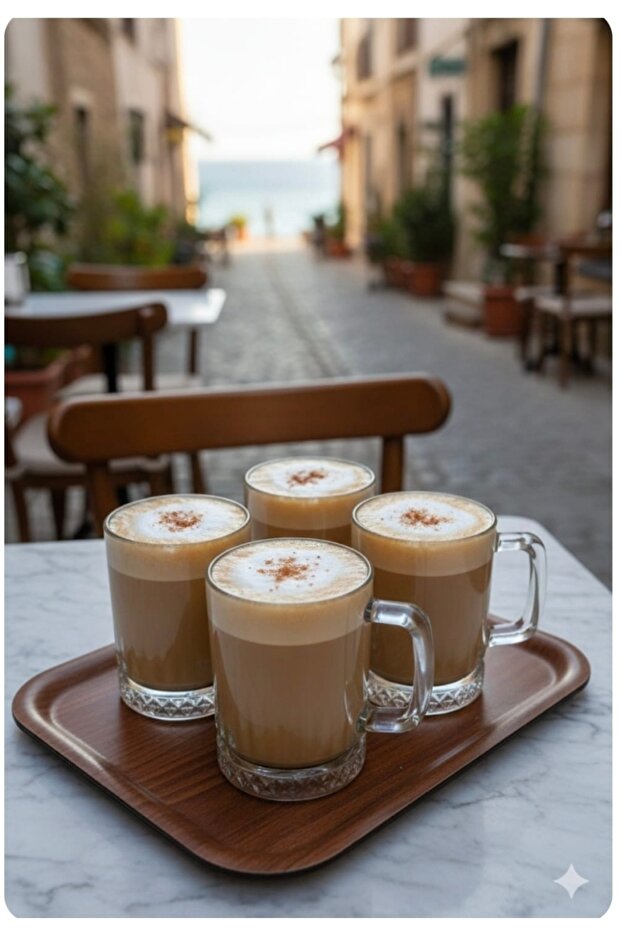 Elysia Model 4-Piece Mug Set, Stylish and Convenient, Size 210 Cc, Volume 9 Cm, Height 7 Cm, Mouth Size Latte Tea Cup
