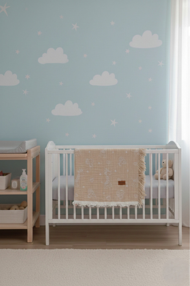 100% Cotton Muslin Baby Blanket for Sensitive Skin 120X100